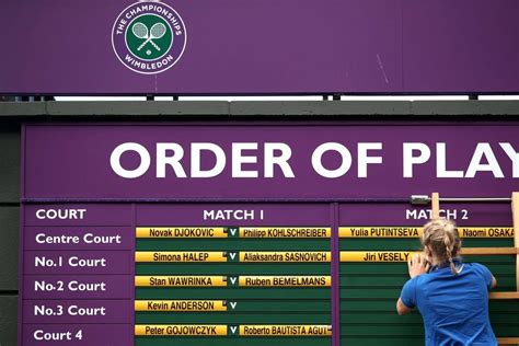 wimbledon spilforslag|Order of Play .